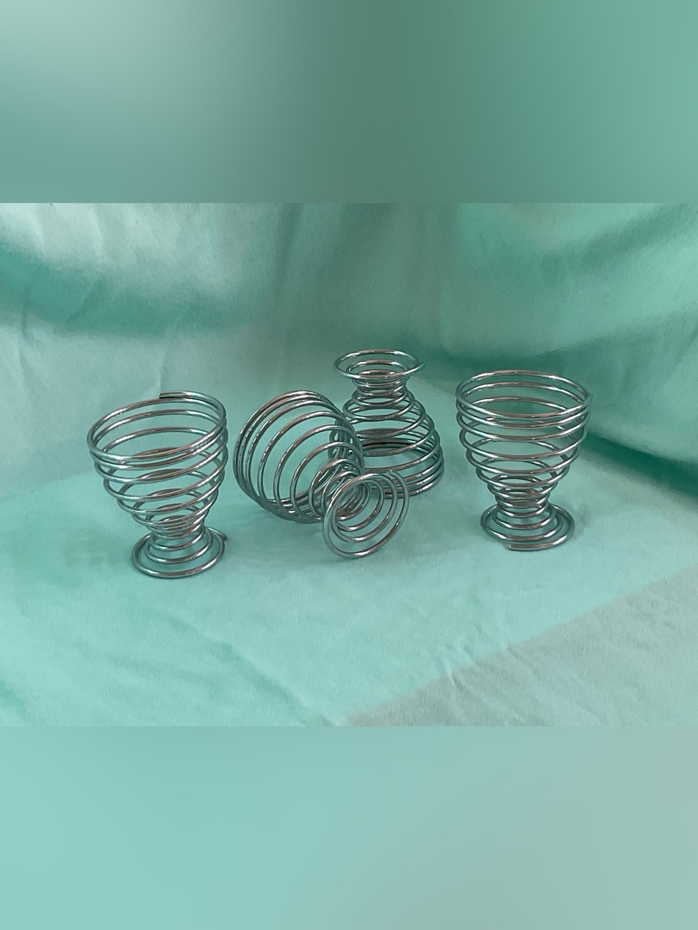 Metal Spring Egg Cups -Set 4